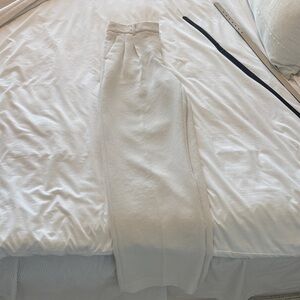 Aritzia Light Beige/Off White High-Waist Tailored Trousers